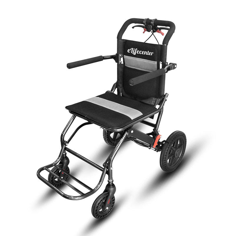 Aluminum Alloy Transport Chair for Seniors Disable Adults, Weight Capacity 265lbs, Ultralight Only 20lbs